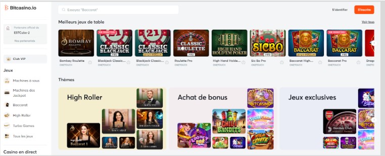 Bitcasino page d'accueil